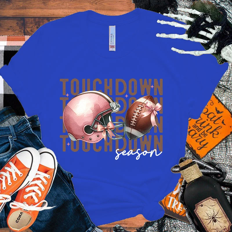 New Halloween Touchdown Season Graphic Printed T Shirt Cool Short Sleeve Unisex Fashion Streetwear Personality Tees Top