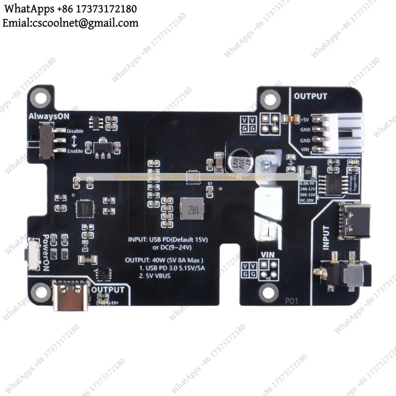 k06 PD Power Expansion Adapter Board Supports Always-ON Switch Module For Raspberry Pi 5