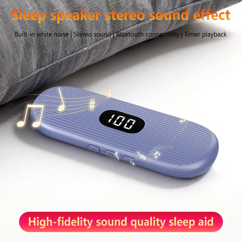 Altavoz Bluetooth de Conducción Ósea para Debajo de la Almohada, Barra de Sonido con Ruido Blanco para Dormir, Pantalla LED, Reproductor de Música TF MP3, Apagado Programado