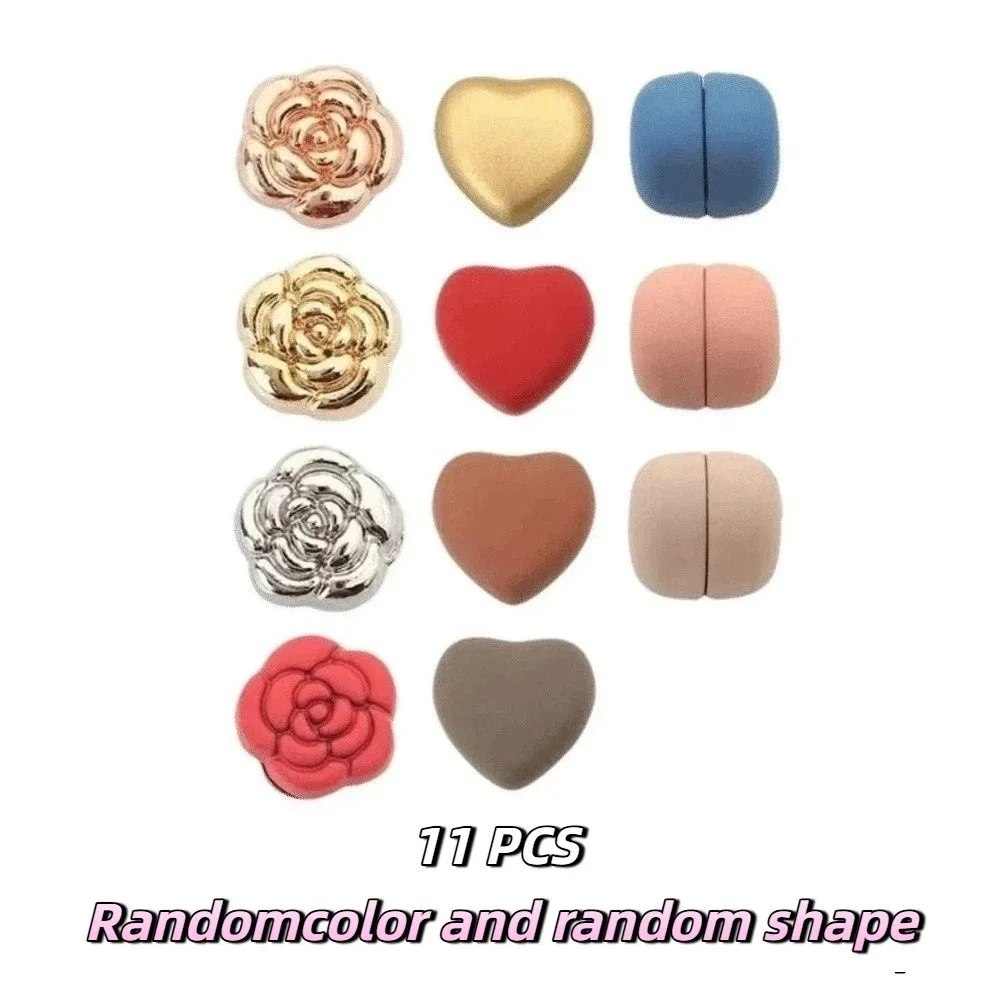 Super Strong Magnetic Magnetic Scarf Brooch Multi-Color Detachable Heart-Shaped Hijab Clip No Hole Pins Luxury Brooches
