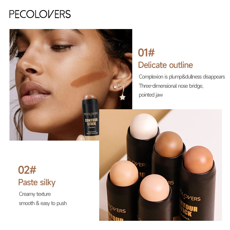 1 Stück Gesichts-Concealer und Konturstift, wasserfest, langlebig, natürliches Finish für alle Hauttypen, Textmarker und Kontur-3D-Gesichtsstift