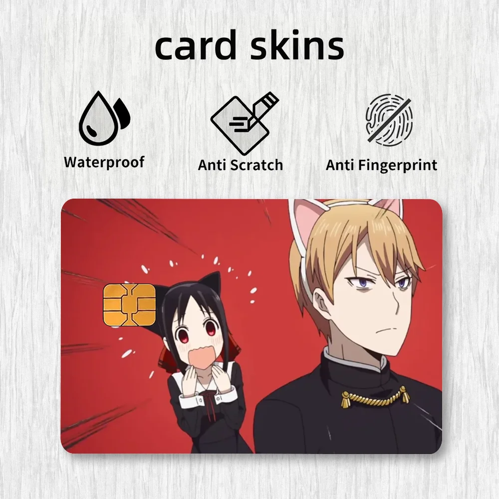 Kaguya-Sama Love Is War Card Stickers Credit Card DIY Card Protector Stickers Waterproof Film Skin Cover