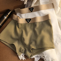 4pcs Men's Boxers Shorts Ice Silk Underwear Plus Size Underpants Cool Breathable Sexy Slim Panties Mesh Lingerie