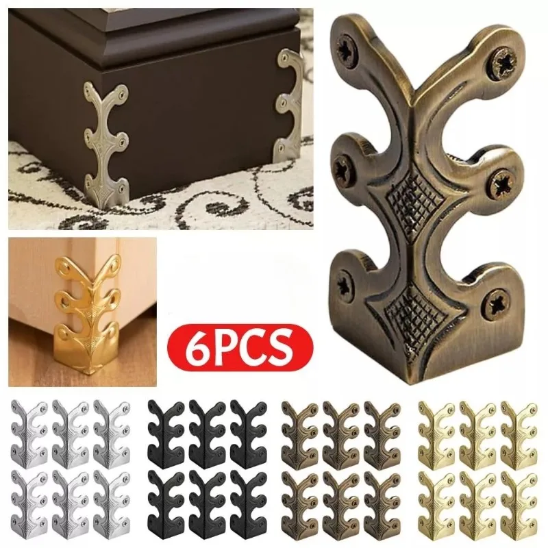 6/12PCS Vintage Corner Brackets Iron Decorative Corner Guard Base Board Protectors Edge Cover DIY