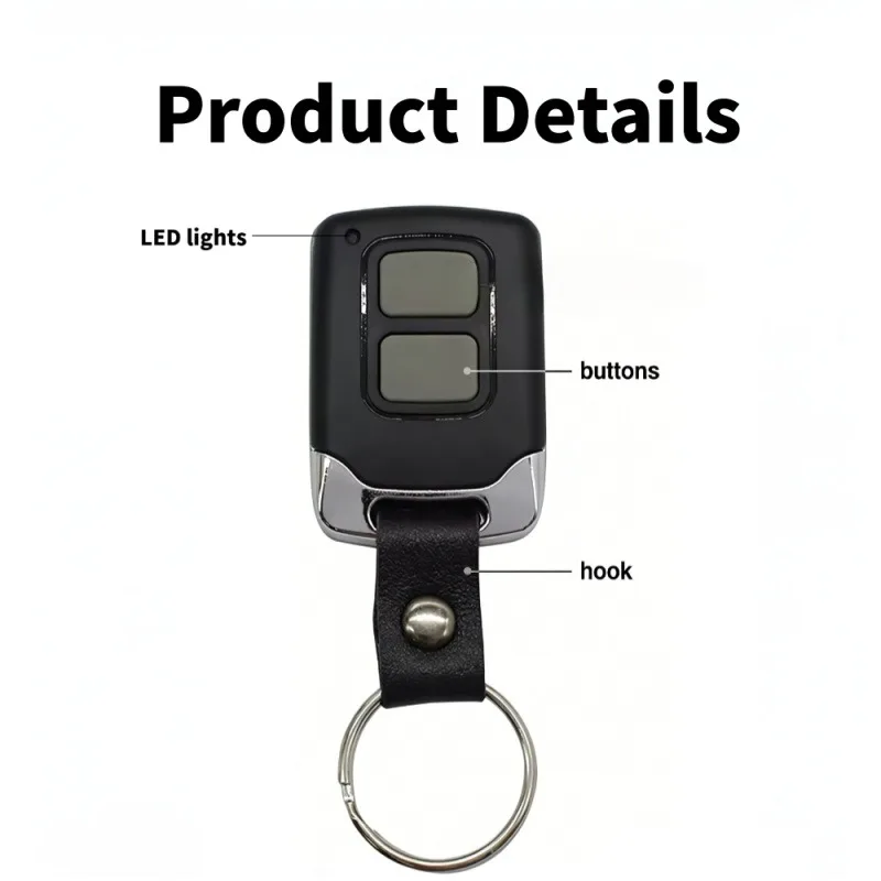Garage Remote Control 433mhz 433.92mhz Fixed Code Commands Duplicator Universal Gate Access Transmitter Keychain