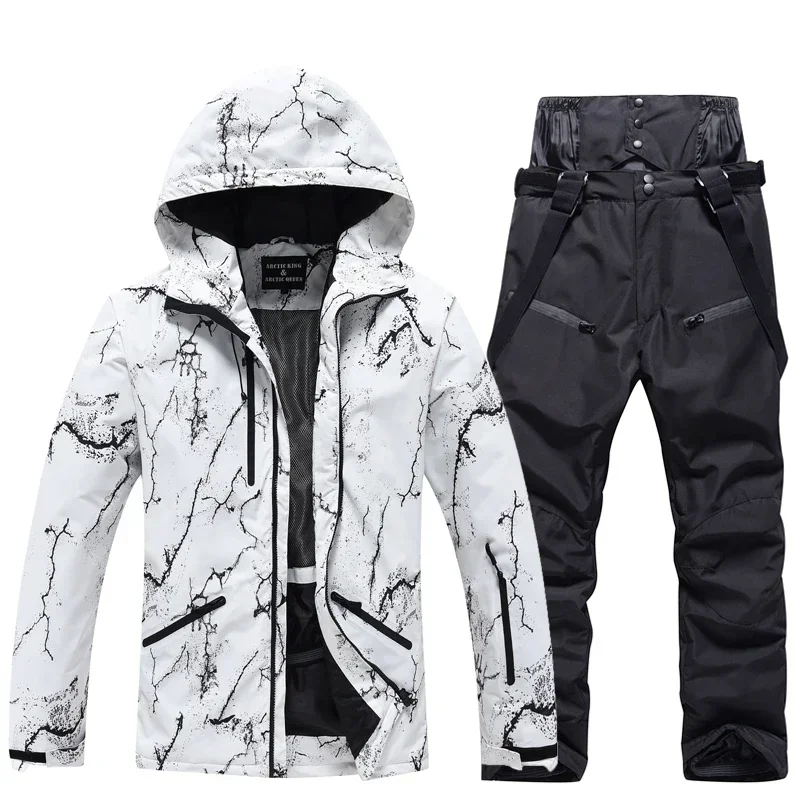 Winter Snowboard Ski Suit Set -30℃ Cold Men/Women Double Board Hooded Skiing Ski Suit Waterproof Outdoor Skiing Jacket/Pant