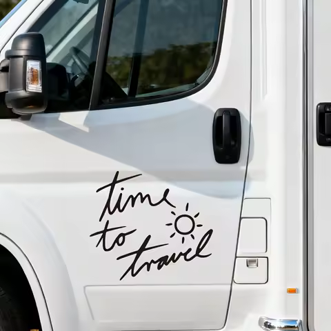Time To Travel Bumper Door Side Body Car Sticker Car Camper Motorhome Caravan Explore Adventure Decal Vinyl waterproof sticker