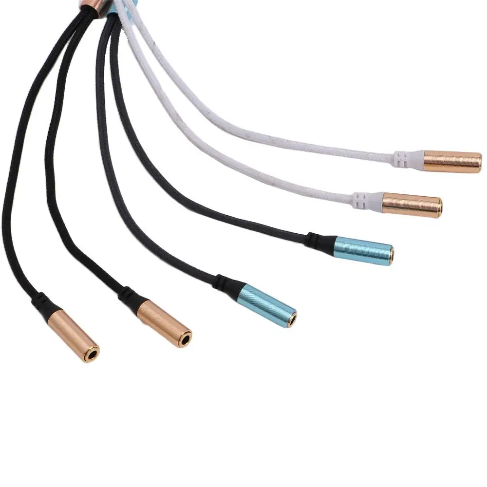 مهائي كابلات ذكر إلى أنثى 1 إلى 2 مزدوج أنثى 3.5 مللي متر كابل الصوت Y كابل الفاصل محول سماعة الرأس كابلات تمديد الصوت