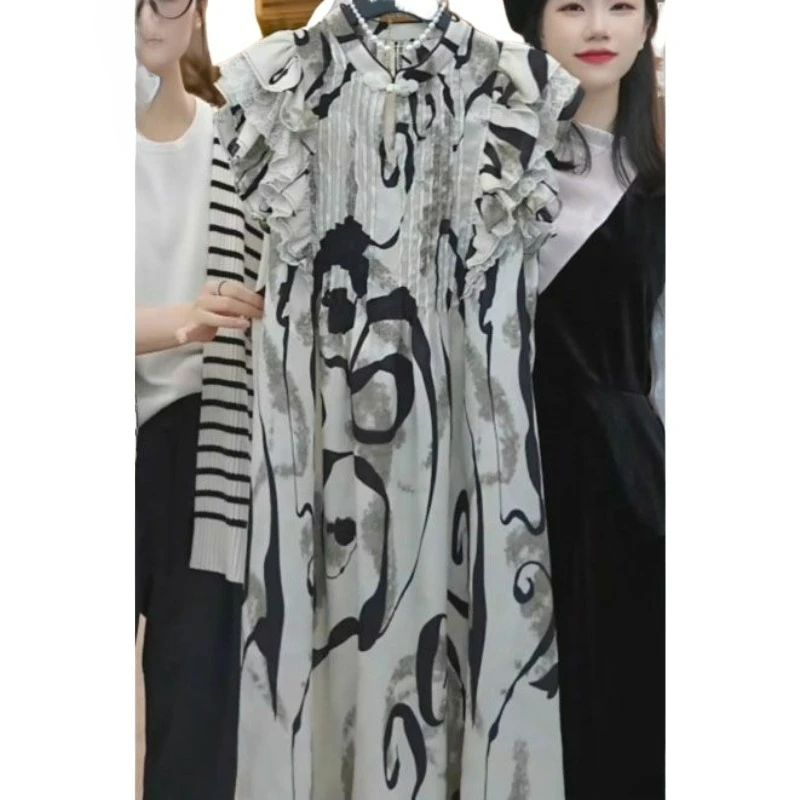 

2025 New Summer Fashion Bodycon Dress Women Casual Temperament Loose Knee Print Womens Dresses Slim Woman Clothing