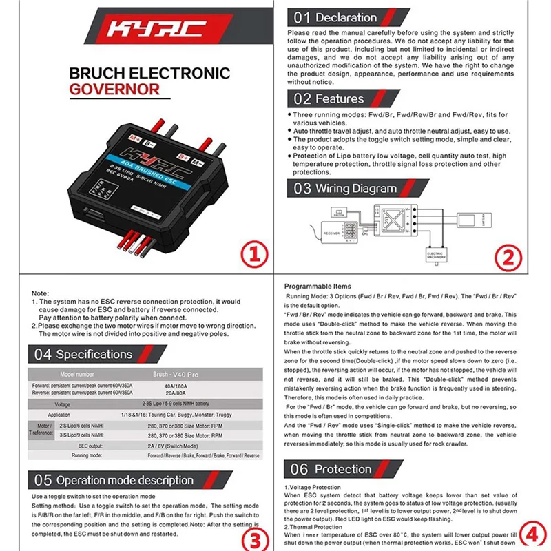 

B24C-3X 40A Матовый электронный регулятор скорости ESC для WPL C24 C34 MN D90 MN99S MN86S RC Автомобильные детали для обновления