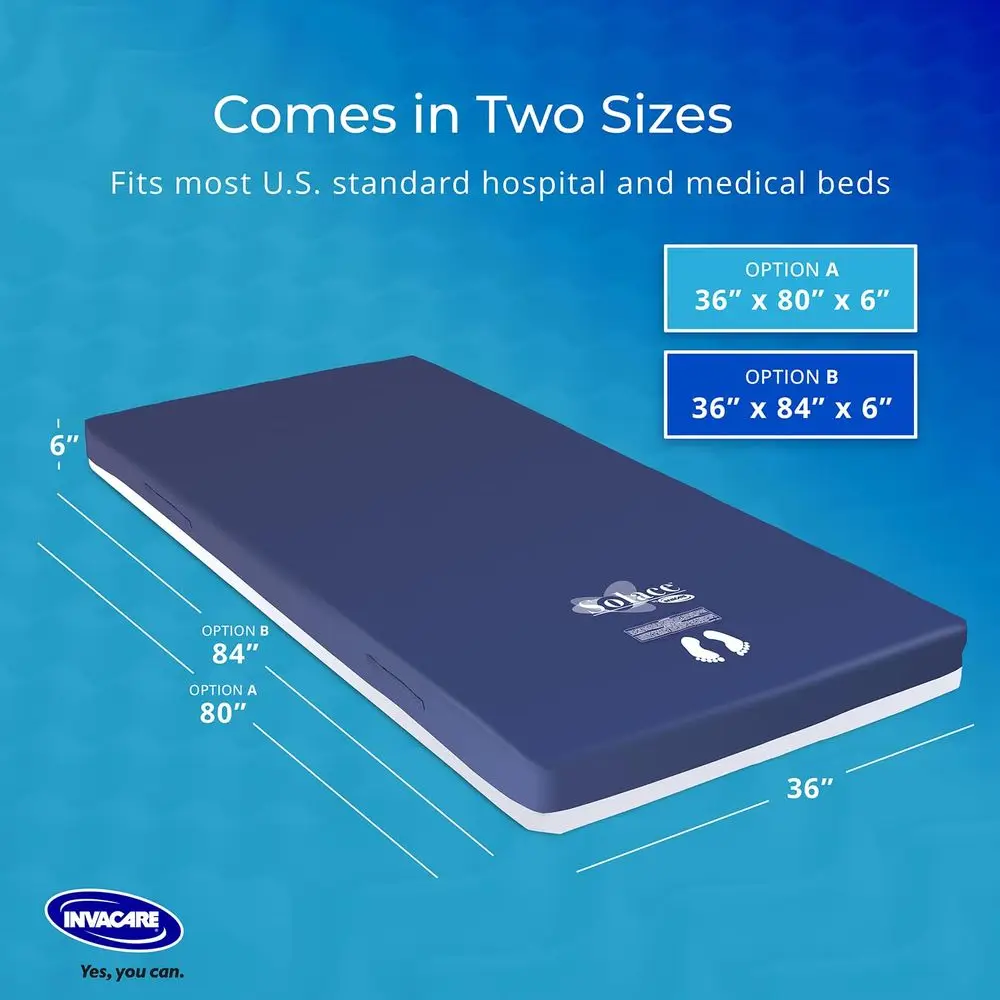 

Solace Hospital Bed Mattress, Deep FortressCut Zoned Pressure Relief amp Redistribution, DualLayer Therapeutic Foam, 3Zone Targ