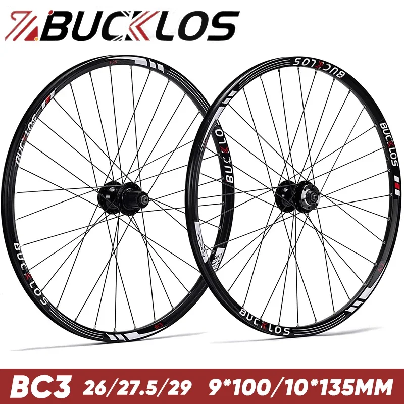 BUCKLOS MTB Wheelset 26Inch Mountain Bike Disc Brake Wheels fit 7-11 speed 27.5/29er Wheel 100*9mm 135*10mm Bicycle Parts