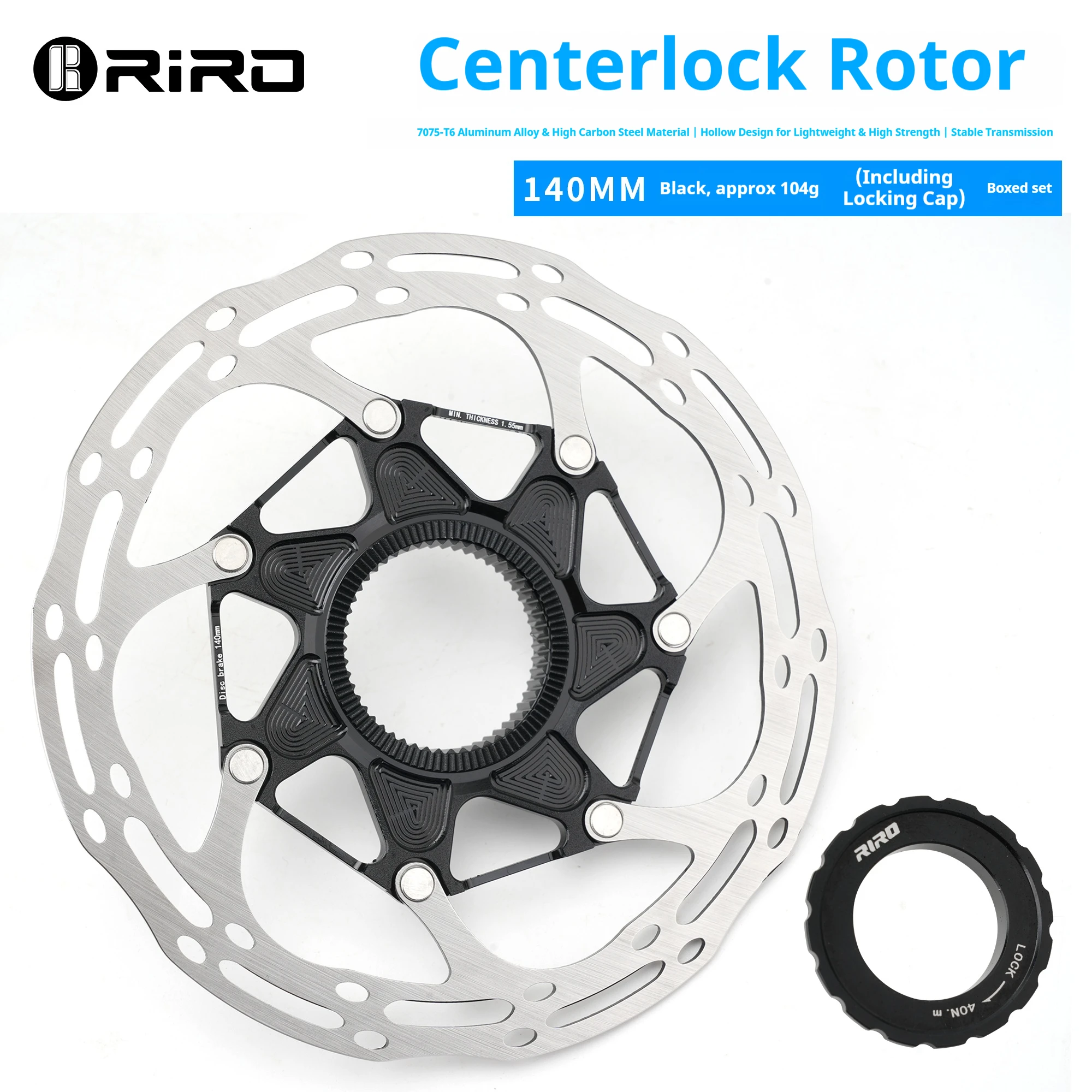 RIRO Fahrrad-Mittelsperre, 140 mm/160 mm, hohle Wärmeableitung, Windbrechung für Rennrad, Mountainbike, Scheibenbremse, Zubehör