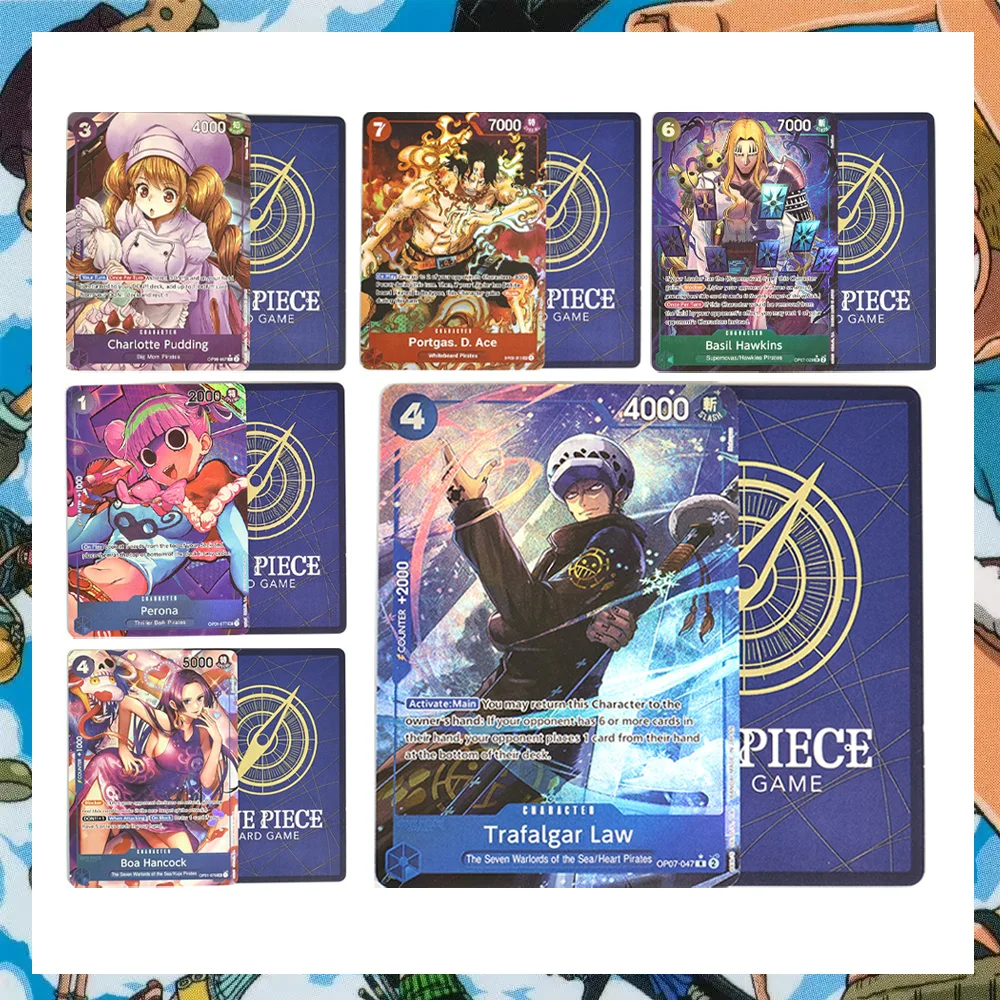 

One Piece OPCG English Version Anime Game Proxy Cards Ace Law Hancock Pudding Perona Classic Characters TCG Playing Cards