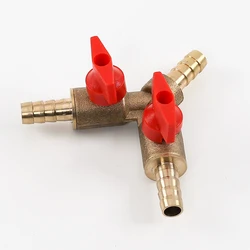 8mm 10mm Hose Barb Brass 3 Way Brass Shut Off Ball Valve Y Shape Pipe Fitting Connector Adapter For Water Gas Fuel Oil