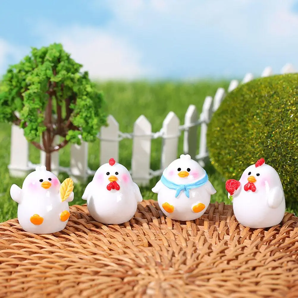 12 Pcs Lawn Ornaments Outdoor Chick Resin The Animal Cute Figurines Basket Decorative Mini Animals