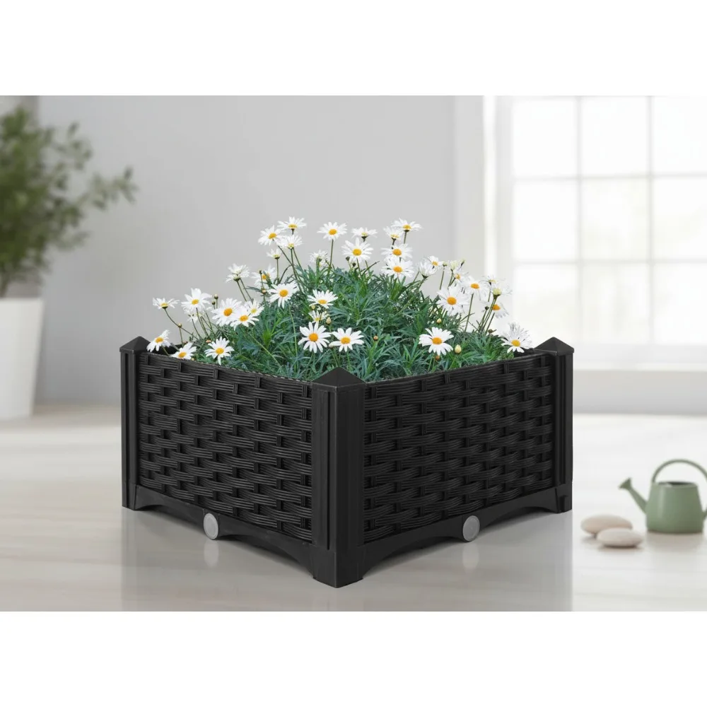 سرير حديقة مرتفع بدون براغي صندوق زراعة خارجي سهل التجميع وبستنة بلاستيكية متينة للزهور والأعشاب والخضروات #1