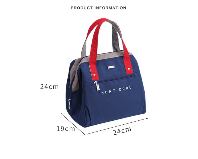 Portable Lunch Bag for Women Solid Color Large Capacity Thermal Food Storage Bags Office Worker Fruit Storage Bags Home Supplies