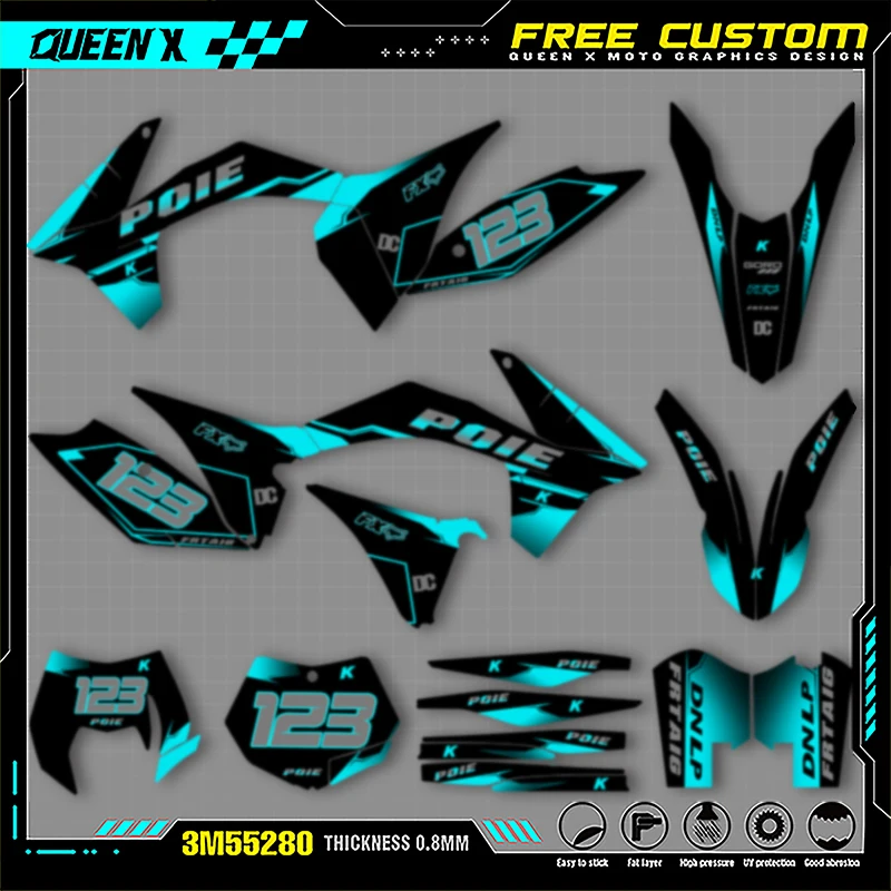 

Наклейки с графикой мотоцикла QUEEN X MOTO MX для KTM SX SXF 2011 2012 EXC XCW 2012 2013, аксессуары для мотокросса 007