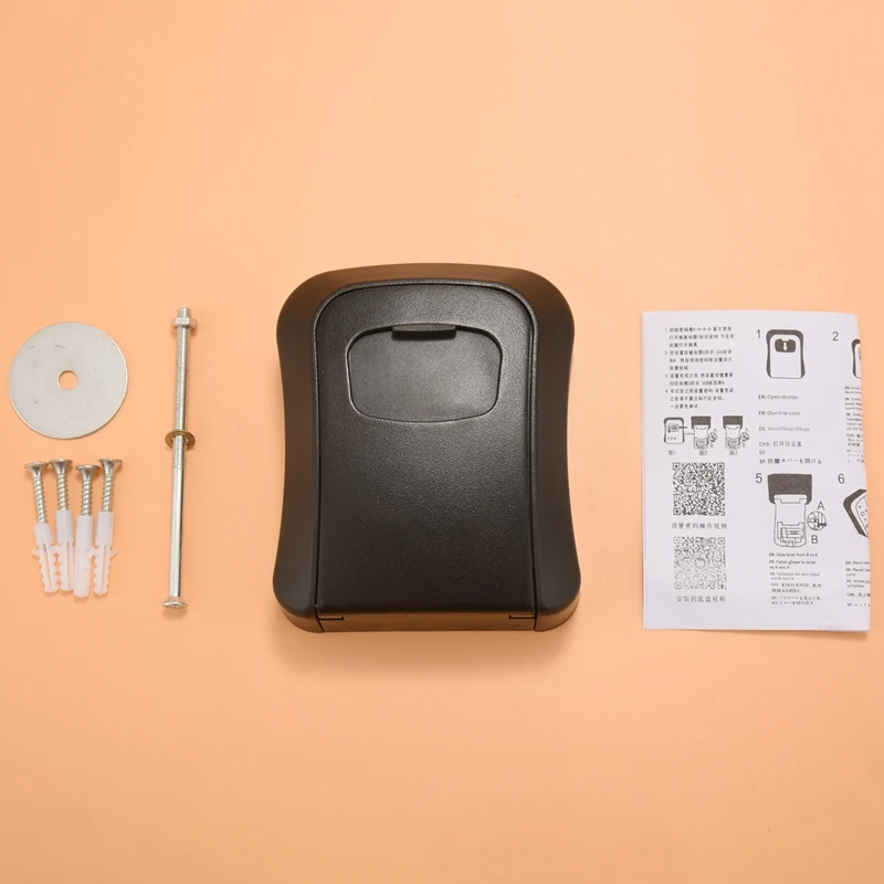 N15R-Password Key Lock Box Wall Mounted Zinc Alloy Key Box Weatherproof 4 Digit Combination Key Storage Lock Box