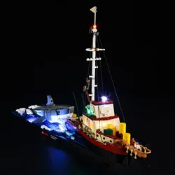 (Only LED Light No Bricks) 21350 Great White Ship Ideas (Not Include Building Blocks Bricks Kits Sets Model)