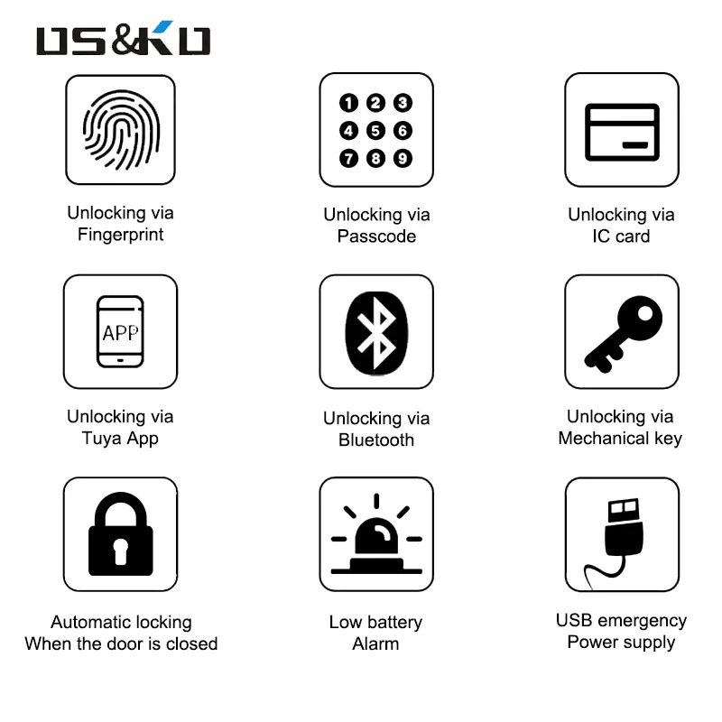 Tuya TTLOCK Biometric Fingerprint Locks Electronic Smart finger print rfid key Card APP Keyless Digital intelligent Door Lock