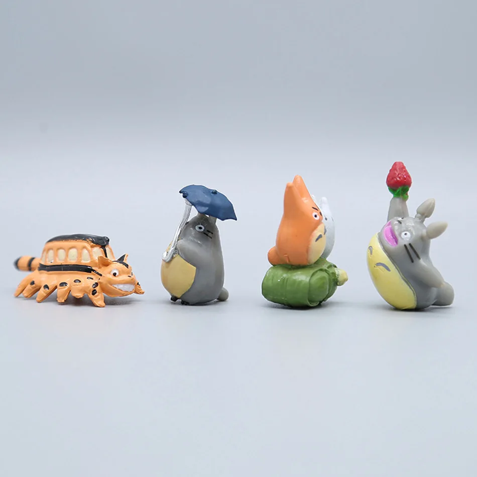 12-teiliges Set Totoro-Figuren Mini-Statuen Niedliche Mikro-Landschaft Auto-Ornament Miyazaki Hayao Serie Kindergeschenk Dekorative Sammlerstücke – Detail 5