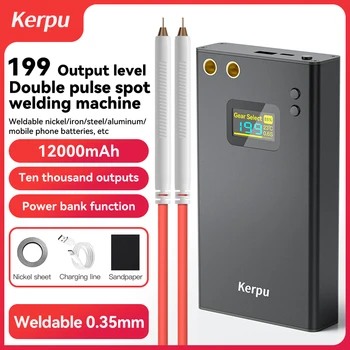 199 Gears Spot เครื่องเชื่อมชุดดิจิตอลปรับจุดเชื่อม DIY เครื่อง 18650 แบตเตอรี่ลิเธียม 0.05-0.3 มม.นิกเกิลแผ่น