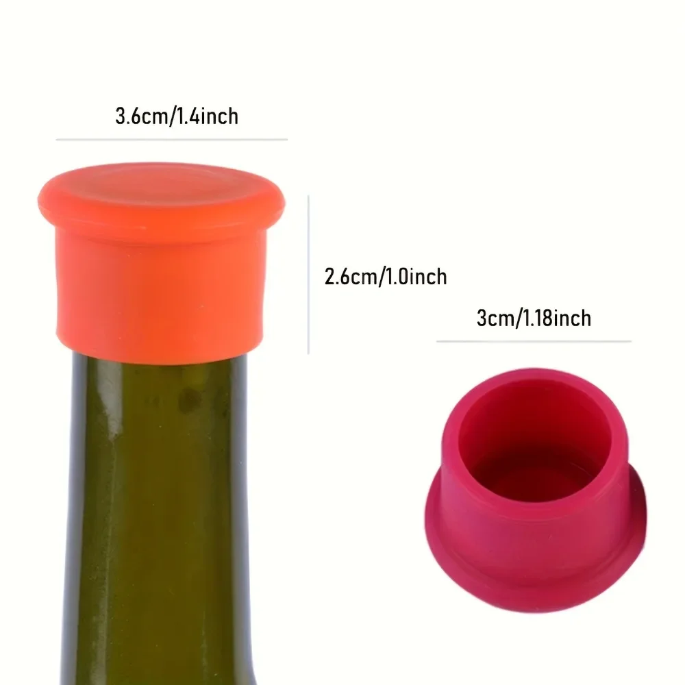 3/6PCS Silicone Wine Stopper Plugs Reusable Wine Corks Glass Corks To Keep Beverages Fresh for Beer Champagne Kitchen Gadgets