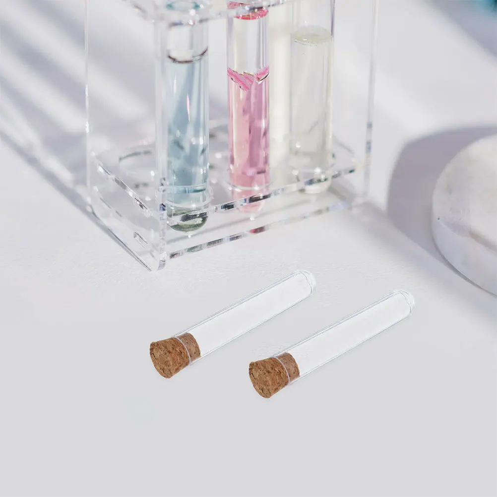 

40Pcs Clear Plastic Test Tubes with Caps for Laboratory Specimen Powder Gumball Candy Storage Tube Containers Science