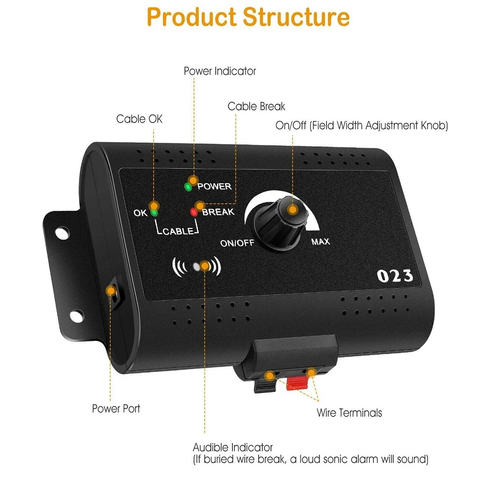 Waterproof Electric Fence for Pet Dog Safety Training Sound Electric Shock Dogs Collar Dog Fence Containment System Dog Supplies