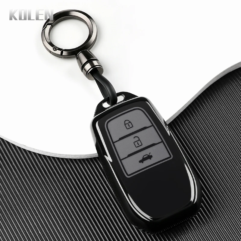 Fashion TPU Car Remote Key Case Cover Fob For Toyota RAV4 Land Cruiser Prado Crown Hilux Fortuner Camry Protected Shell Keychain