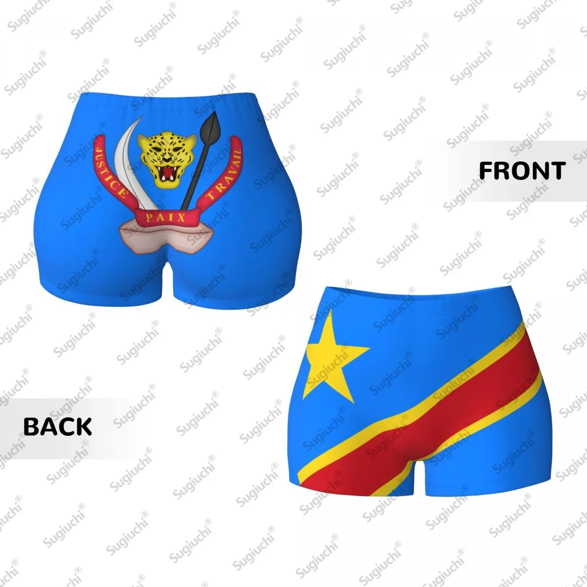 2026 Democratic Republic Of Congo Flag Yoga Shorts for Women Workout Scrunch Butt Lifting High Waisted Gym Running Short Pants