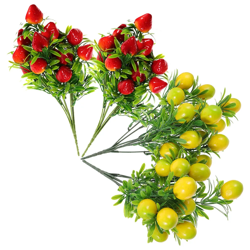 

4pcs Simulated Office Fake Fruit Bouquet Artificial Fruits Decorative Home Office Desk Home Desk Fake Fruit Faux Plants