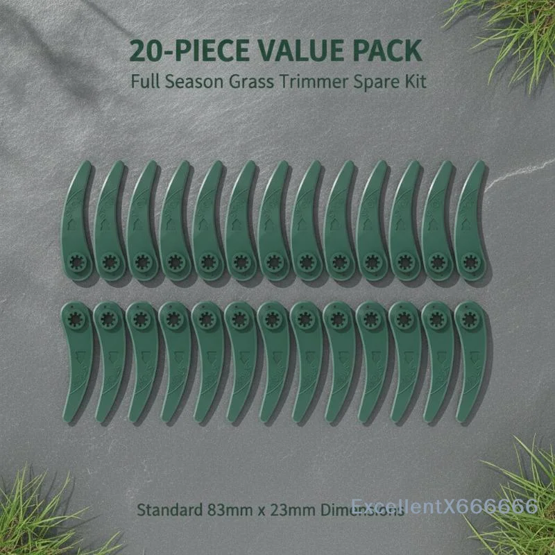 Grass Trimmer Plastic Blades 20PCS Anti-break Replacement Parts Compatible with ART 23-18Li ART 26-18Li Lawn Mowing
