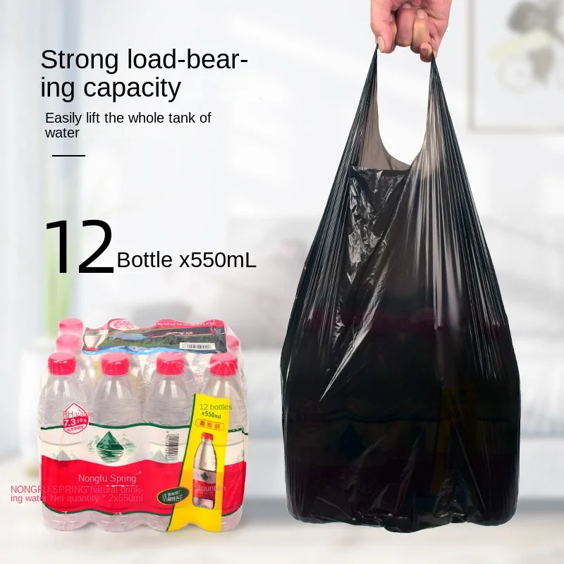 Bolsas de basura engrosadas para el hogar y la Oficina, Rollo negro, bolsa conveniente de una sola vez, venta directa de fábrica, 10046x63