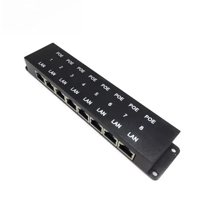 Universe Grocery Store 8-Port 100M POE Medium Span Ethernet Power Supply Injector Wall Plug-in, POE Combiner