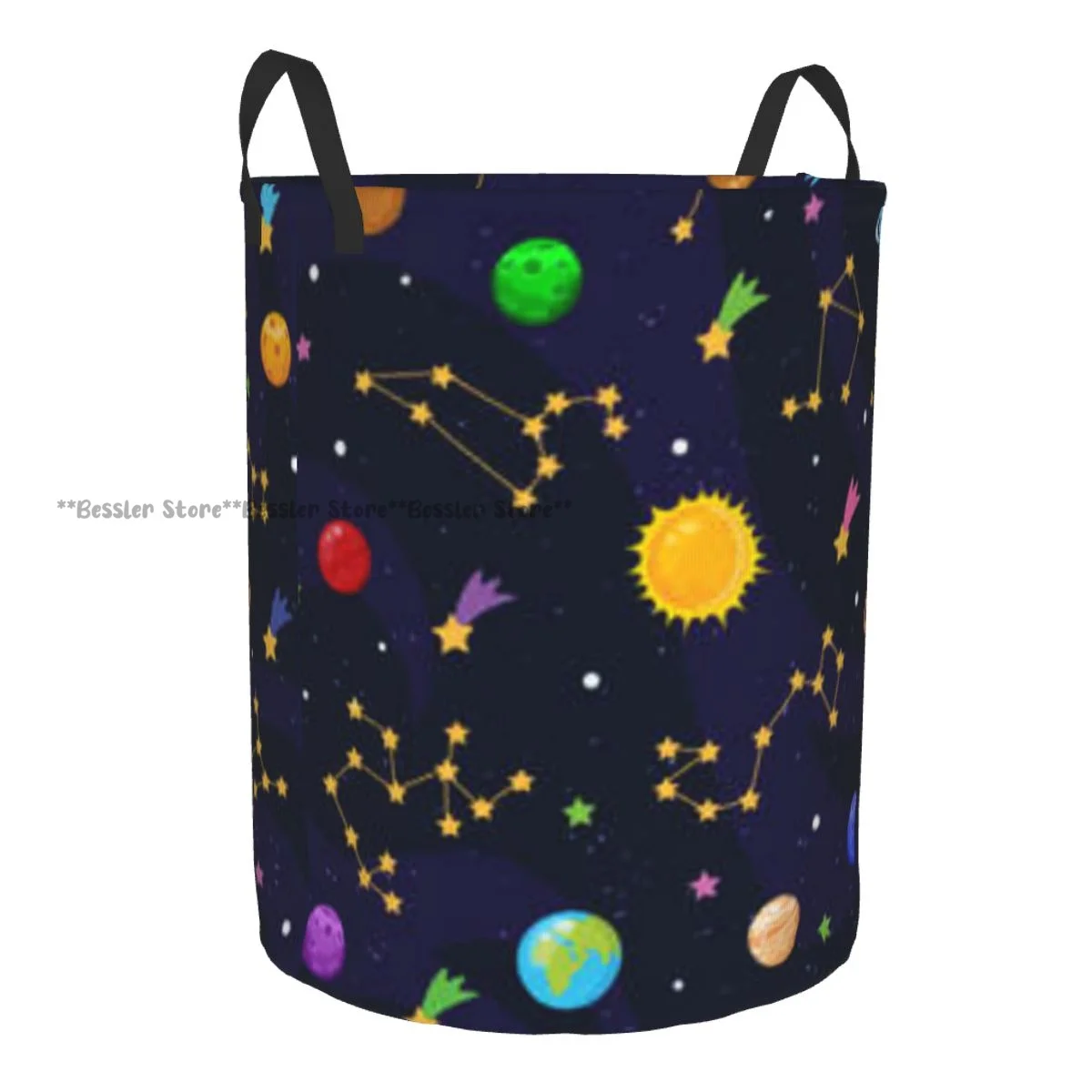 Planets Stars Constellations In Space Waterproof Storage Bag Household Dirty Laundry Basket Folding Clothes Organizer