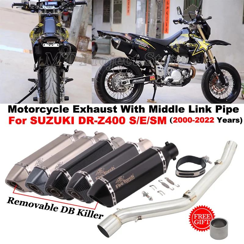 For SUZUKI DR-Z400 DRZ400 DRZ DR Z400 Z 400 S SM E 2000 - 2022 ORV Motorcycle Exhaust System Dirt Bike Moto Muffler DB Killer