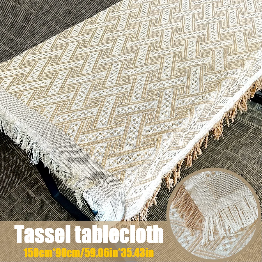 

Tassel tablecloth decorative dining table cloth for home restaurants anti slip tea table TV cabinet cover cloth