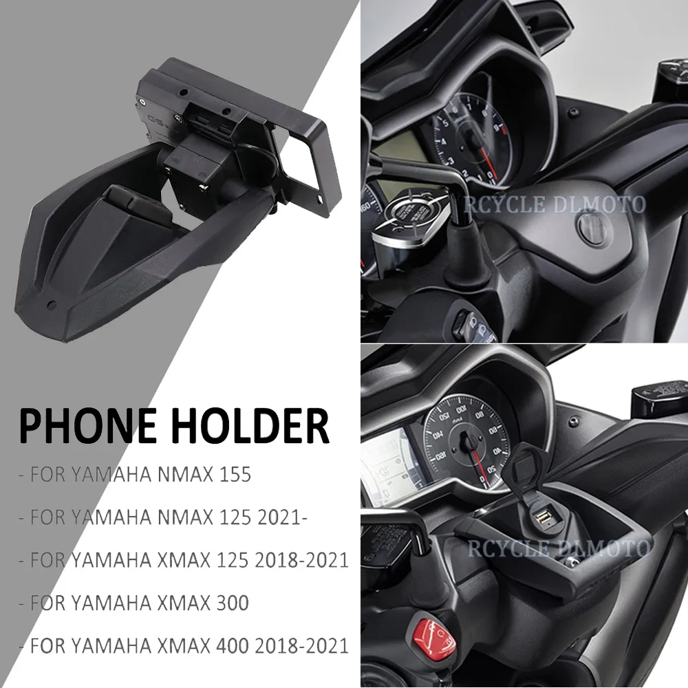 

Motorcycle GPS Phone Navigation Bracket Wireless USB Charging Port Holder Mount FOR YAMAHA XMAX NMAX 125 X-MAX 300 400 N-MAX 155