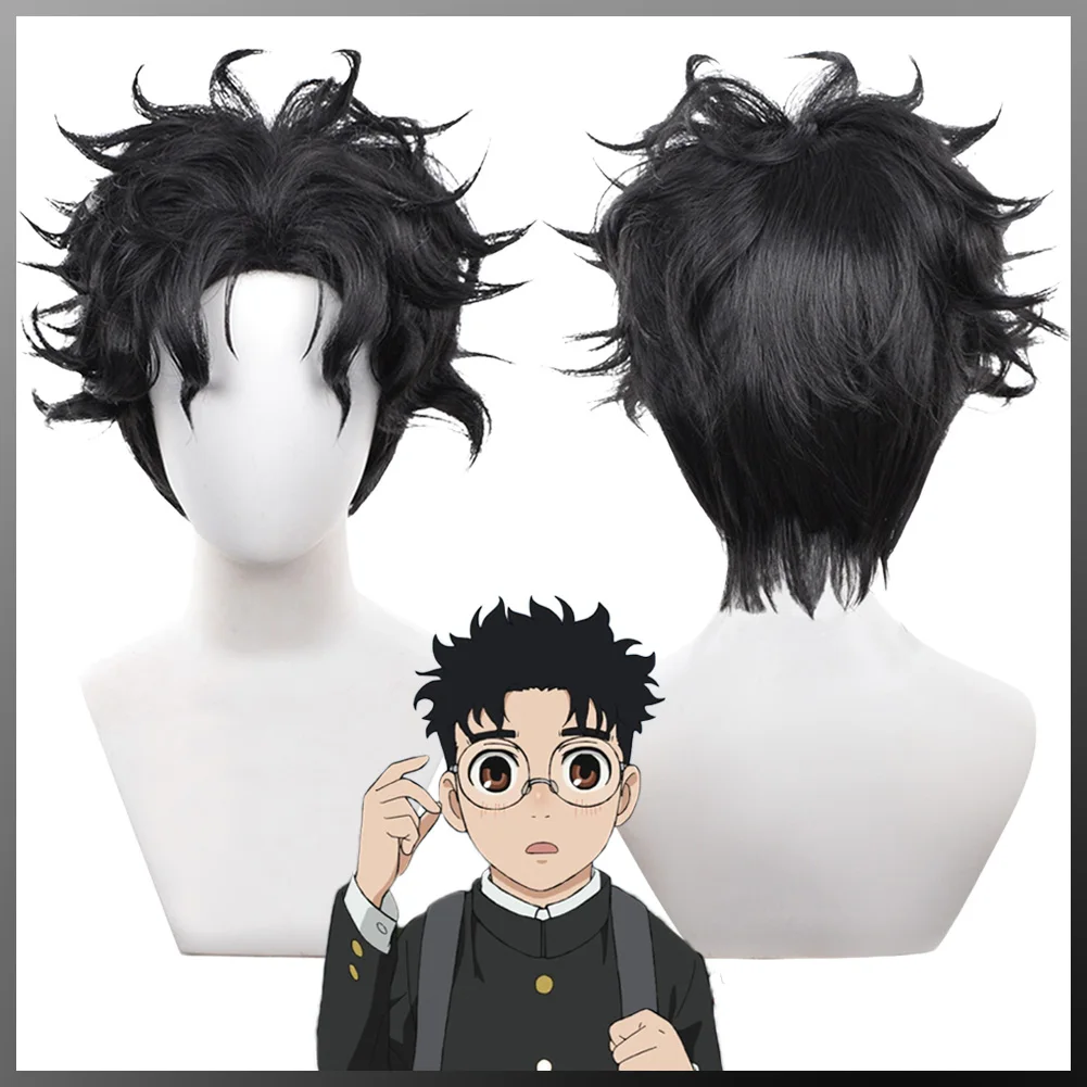 Disguise Okarun Wigs Black Hair Anime Dan Dan Cosplay Costume Accessories Men Male Role Play Fancy Dress Up Party Props Hair