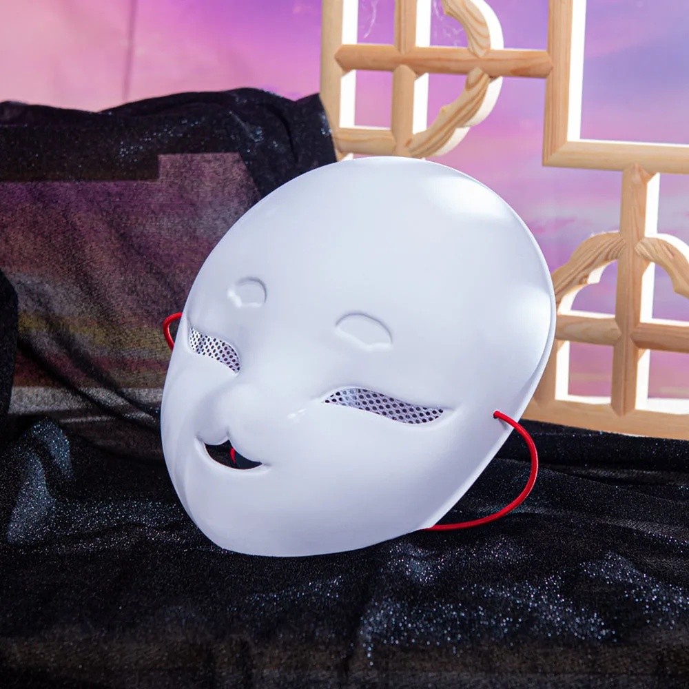 1pc Mesh Eyes Cute Full Face White Mask Matte DIY Blank PVC Masks Halloween Party Masquerade Cosplay Dress Up Props