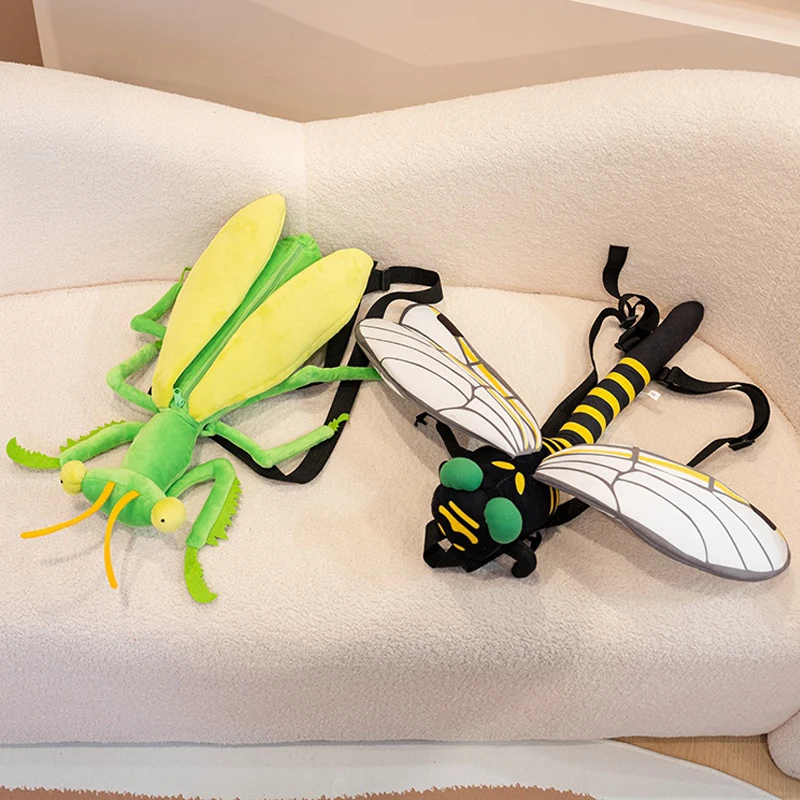 محاكاة الحشرات اليعسوب ألعاب من نسيج مخملي الإبداعية الصلاة السرعوف محشوة على ظهره الكرتون السرعوف اليعسوب الدمى هدايا عيد الميلاد