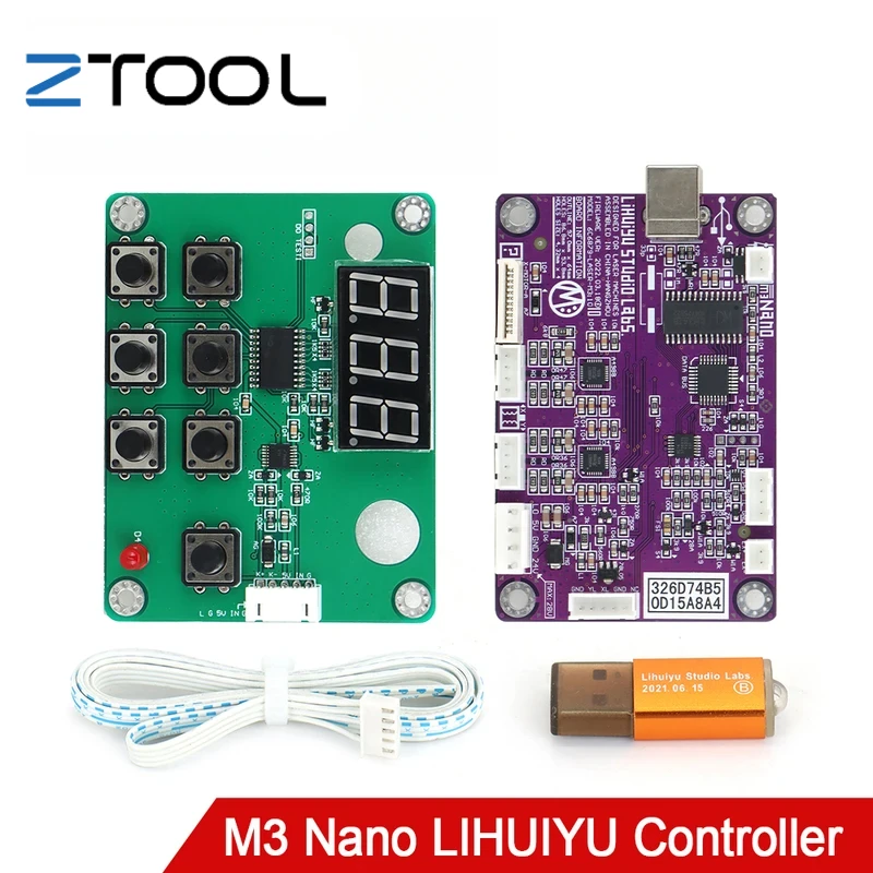

LIHUIYU M3 Co2 Laser Controller Mother Main Board+Control Panel+Dongle B System M2 Nano Upgrade Version the Software Laser DRW