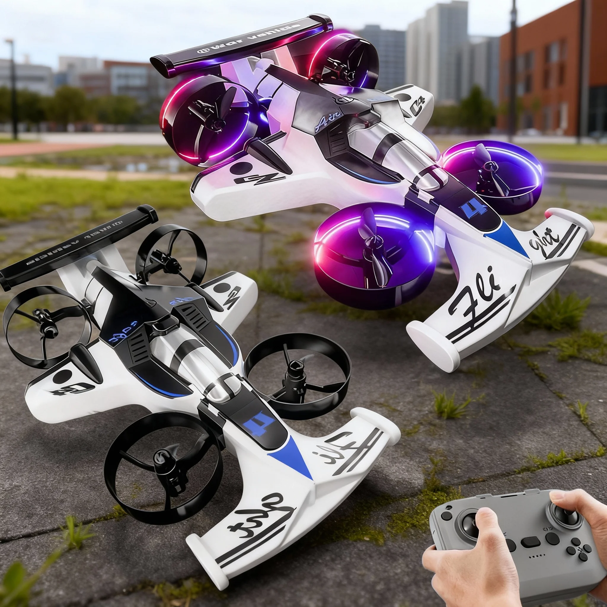 

Мини-дрон 2-в-1: летающий автомобиль для воздуха и земли, квадрокоптер с двумя режимами 2.4G, профессиональный радиоуправляемый гоночный автомобиль, внедорожная игрушка для детей и взрослых, подарки