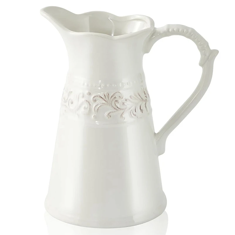 Pitcher Vase Farmhouse Vase Vases For Flowers Flower Vase White Vases For Flowers