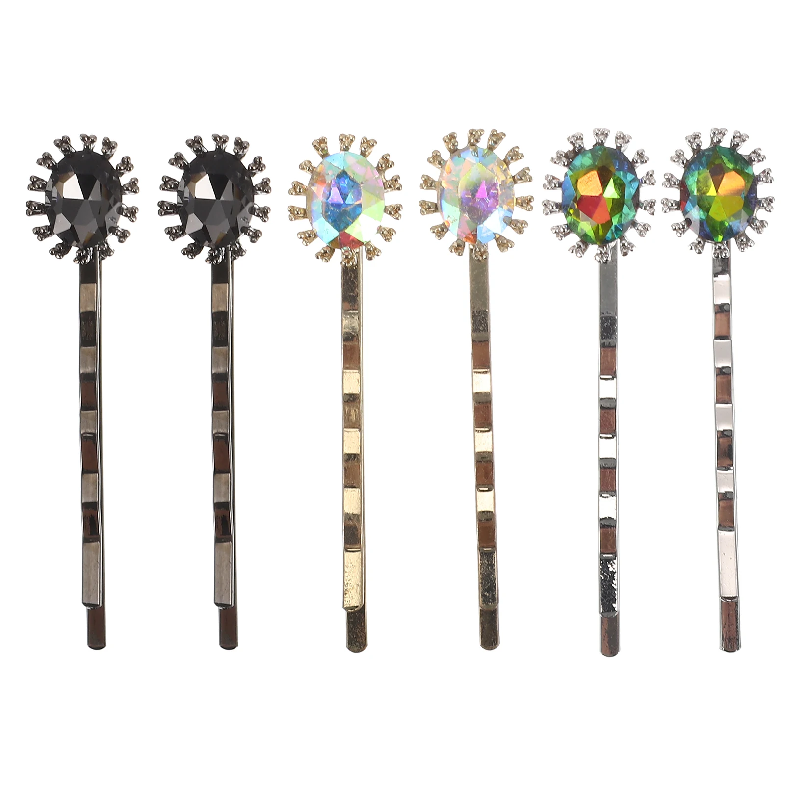 

6pcs Crystal Zircon Hair Clips Lightweight Decorative Barrettes for Women Girls Halloween Wedding Daily Wear Elegant Charming