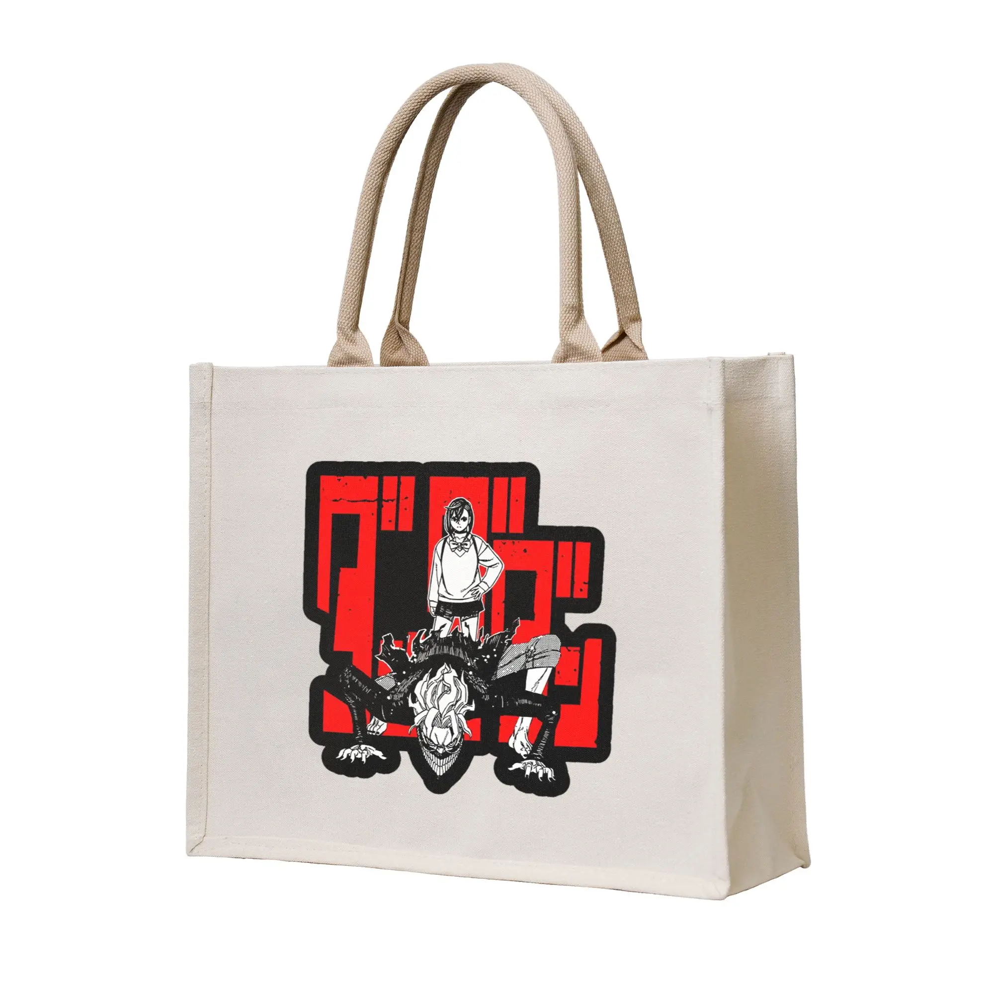 

Сумки для покупок с изображением персонажей аниме и манги Dandadan, холщовая сумка-тоут, многоразовая, для женщин, сумка через плечо, дорожная сумка