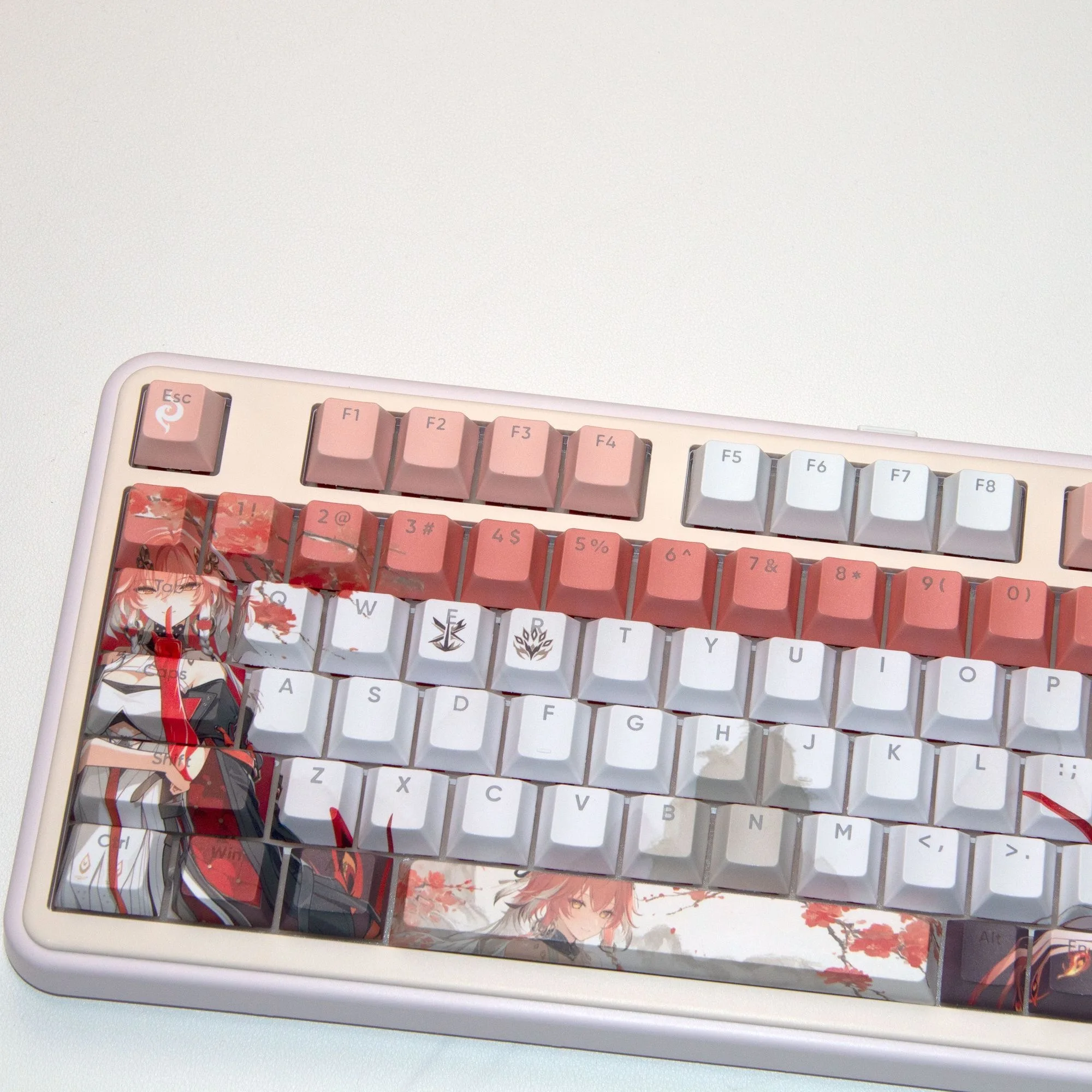 Anime Wuthering Waves Ashleigh Haddad Theme Keycaps Game Key Cap 120 Key PBT DYE SUB Cherry MX Switch for Mechanical Keyboard
